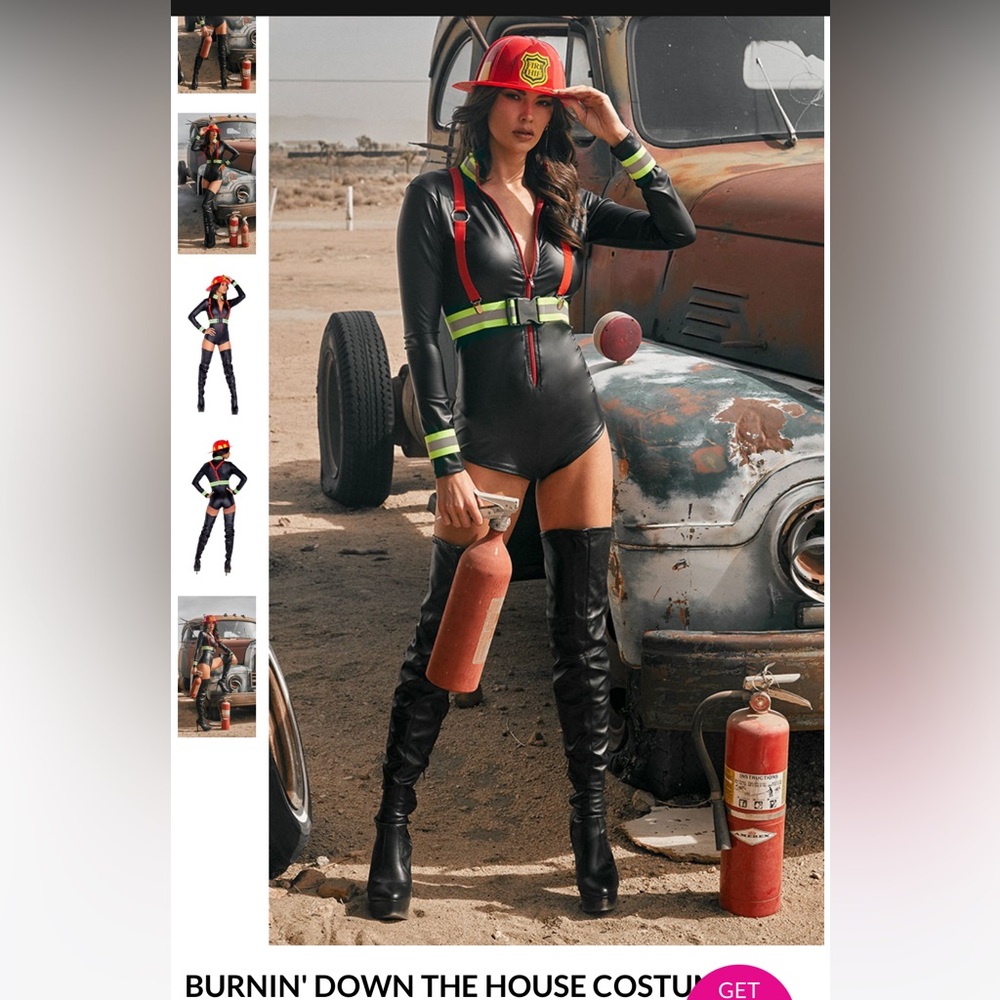 Firefighter costume brand new never worn still in packaging. Size S/M